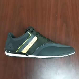 HUGO BOSS SHOES (SIZE:10.5,BLACK-GREEN-WHITE)